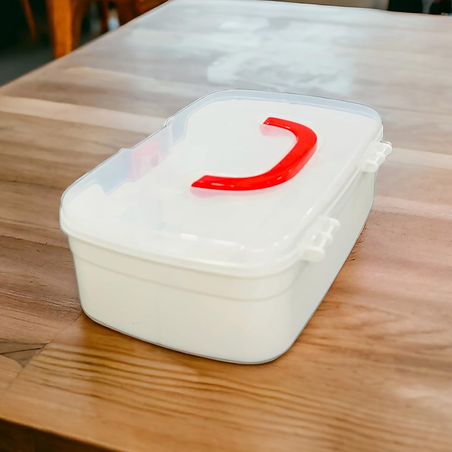 3-Compartment First Aid Box - Portable Medicine Storage with Detachable Tray & Transparent Lid 3-Compartment First Aid Box - Portable Medicine Storage with Detachable Tray & Transparent Lid